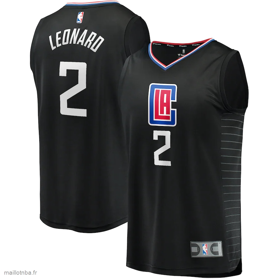 Maillot LA Clippers Kawhi Leonard Fanatics Branded Black Fast Break Replica Player Jersey - Statement Edition